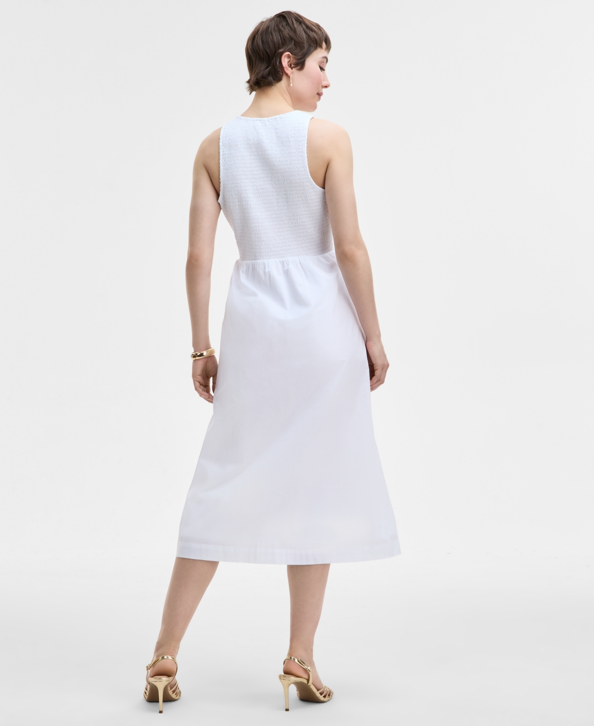 On 34th Women's Sleeveless Tank Midi Dress, Created For Macy's In White