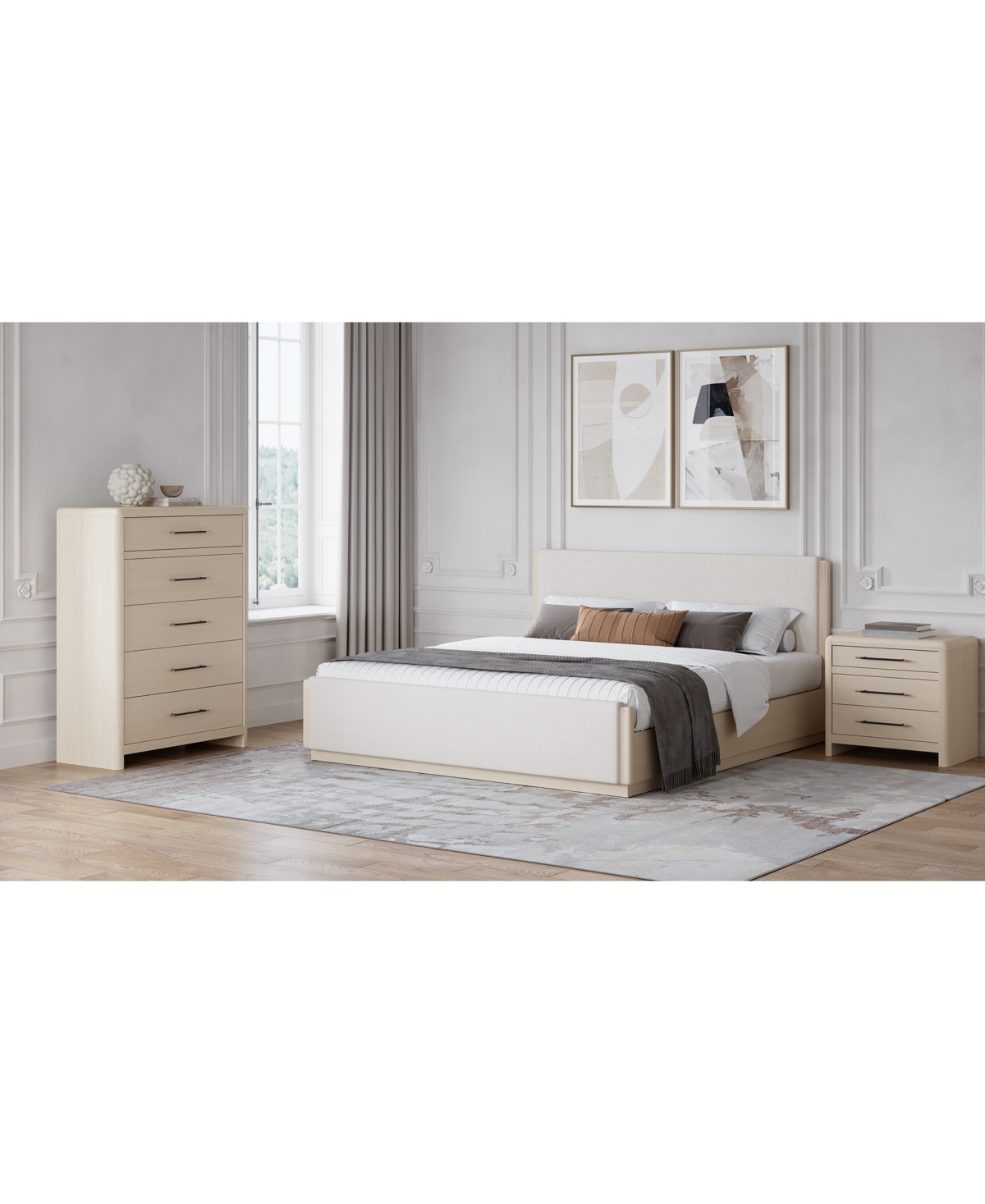 Macy's Wallen 3-pc. Set (full Bed, Dresser & Nightstand) In White