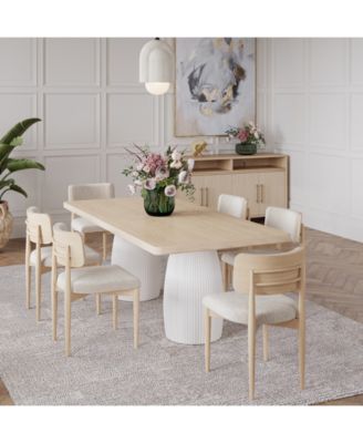 Lunare 7-Pc. Dining Set (Rectangular Table & 6 Curved Chairs)