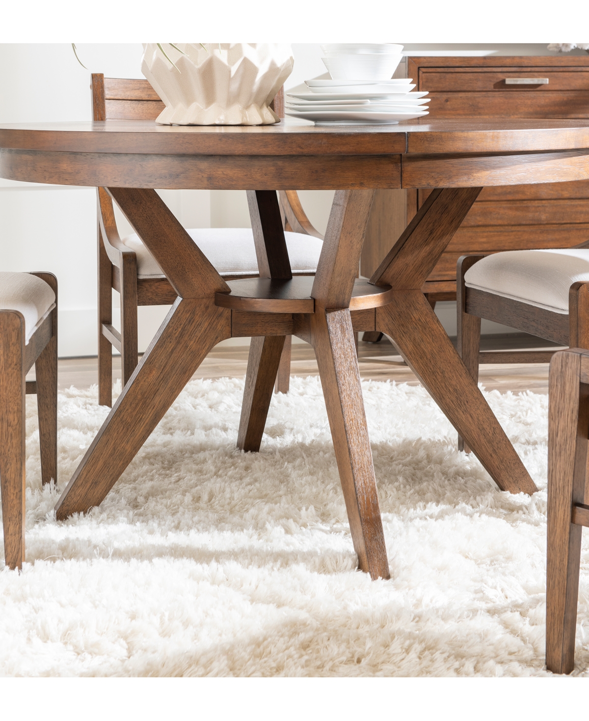 Macy's Greystone Ii Round Dining Table In Brown