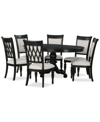CLOSEOUT! Daria 7-Pc. Dining Set (Round Table & 6 Upholstered Back Side Chairs)