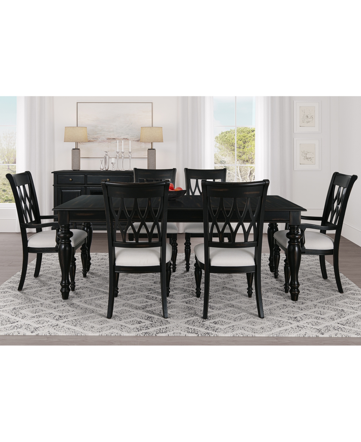 Macy's Daria 7-pc. Dining Set (rectangular Table, 4 Side Chairs & 2 Arm Chairs), Created For