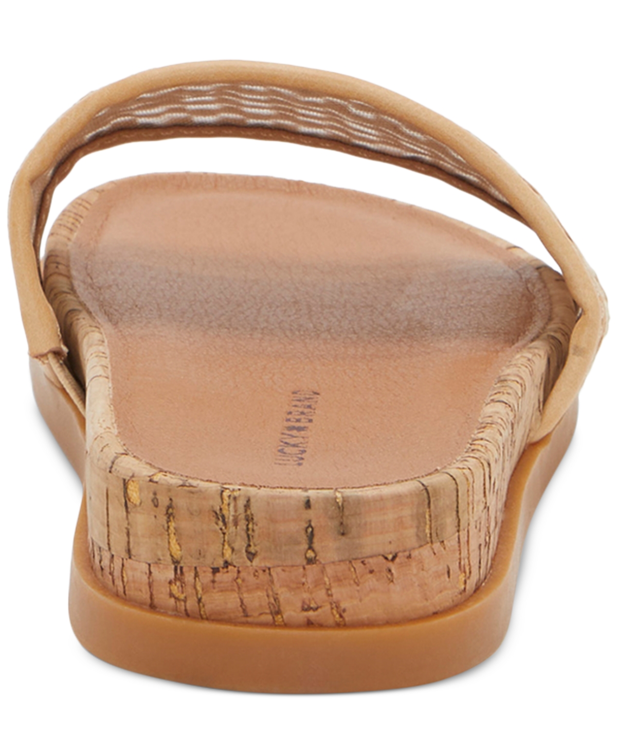Shop Lucky Brand Women's Dylina Cork Platform Slide Sandals In Natural Raffia