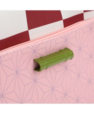 Nezuko Metal Badge Women's Pink Crossbody Handbag