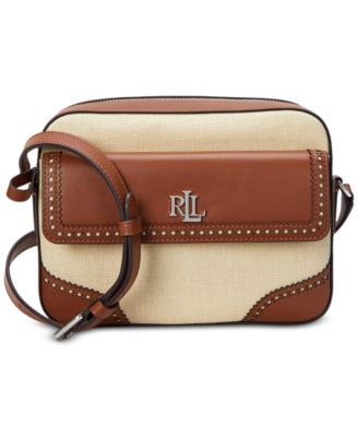 Lauren Ralph Lauren - Straw & Leather Small Marcy Camera Bag