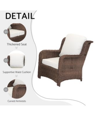 Streamdale 5-Piece Rattan Outdoor Conversation Set 2 Ottomans, 2 Single Chairs, 1 Couch