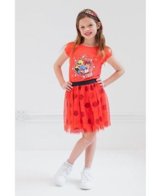 Girls Ladybug Rena Rouge Queen Bee T-Shirt, Skirt and Satin Headband 3 Piece Outfit Set to