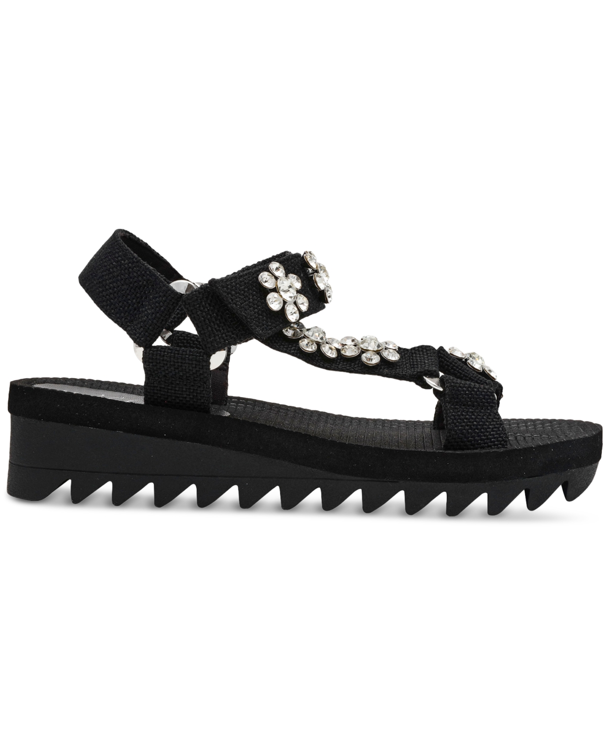 Shop Wild Pair Kudose Sporty Embellished Sandals, Created For Macy's In Black