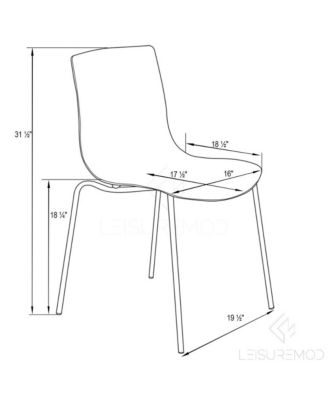 Astor Water Ripple Design Dining Chair Set of 2