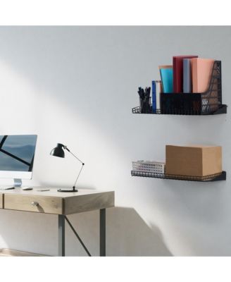 24"x12" Garage Wall Shelves, 2 Pack, Black