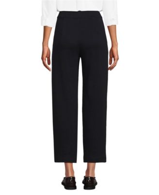 Women's Sport Knit High Rise Pleated Straight Leg Crop Pants