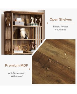 6-Tier Bookshelf Set of 2, 75-Inch Tall Bookcase, Large Bookshelves and Bookcases Freestanding Display Shelves, Wood Book Shelf for Living Room, Home Office, Bedroom, Brown