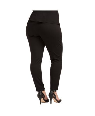 Plus Size Women's Stretch Sheer Panel Ponte Legging