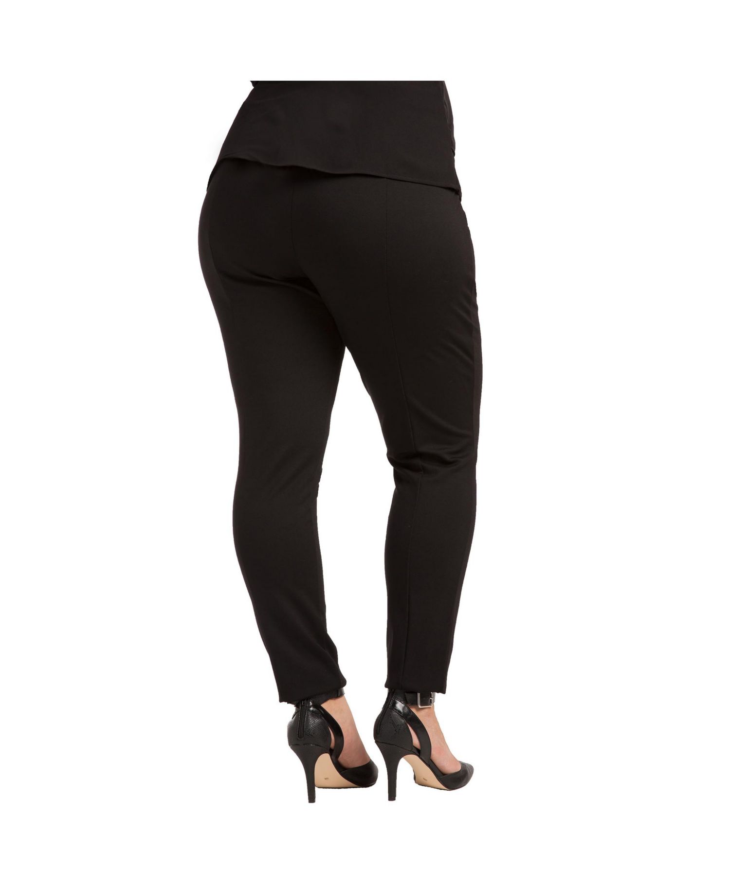 Plus Size Stretch Sheer Panel Ponte Legging