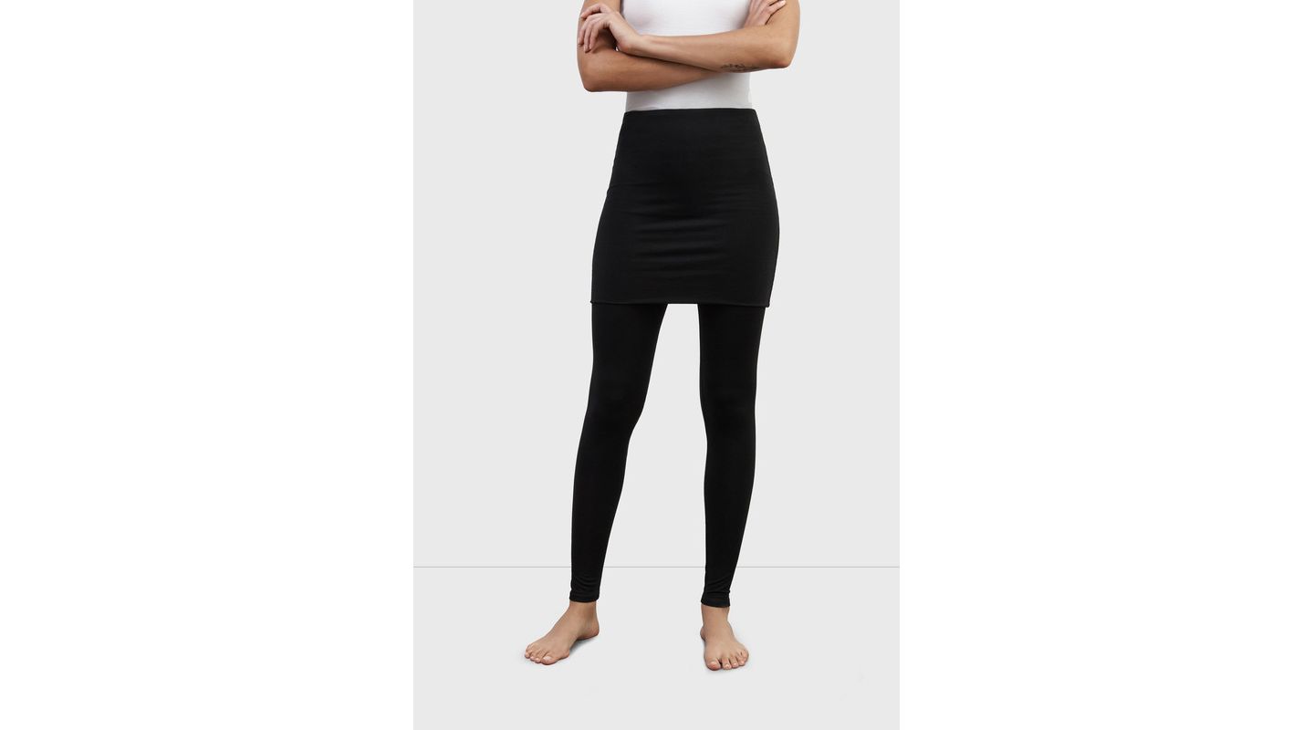 Женские леггинсы Marcella Burke High-Waisted Foldover-Skirt Jersey Leggings, цвет: Чёрный — фото 1