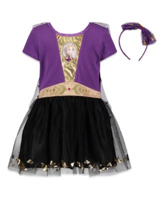 Disney Princess Anna Elsa Girls Gown and Headband Toddler to Big Kid