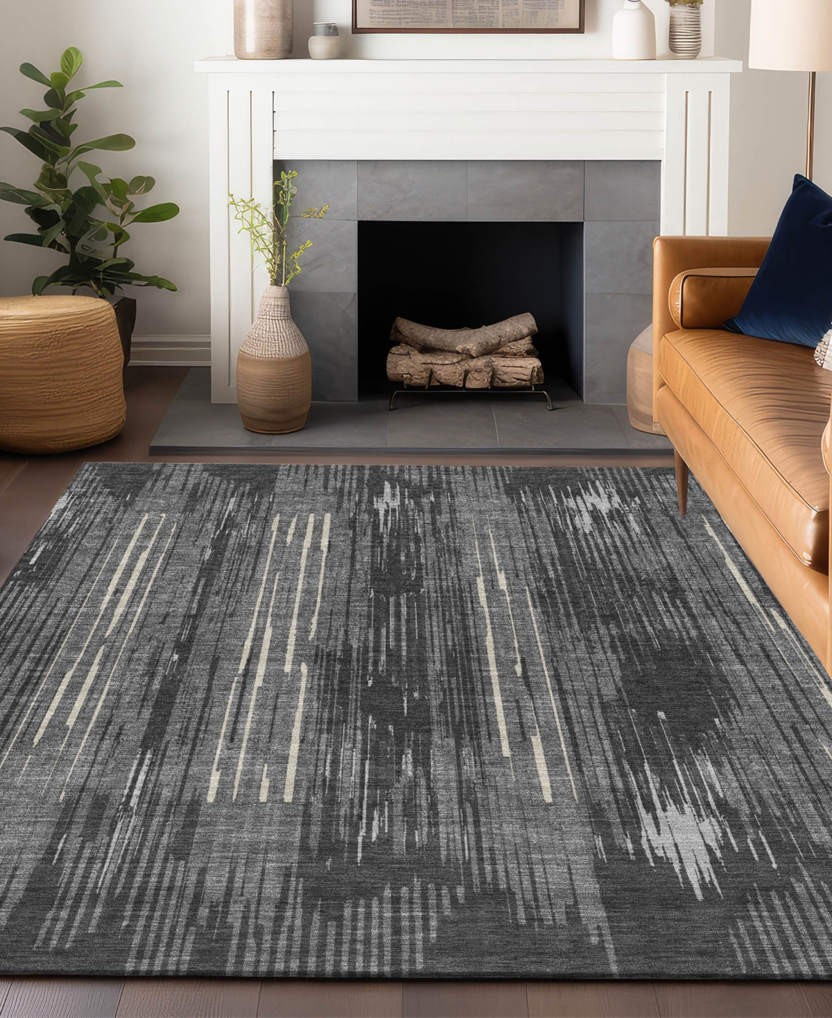 Addison Chantille Acn893 8'x10' Area Rug In Charcoal