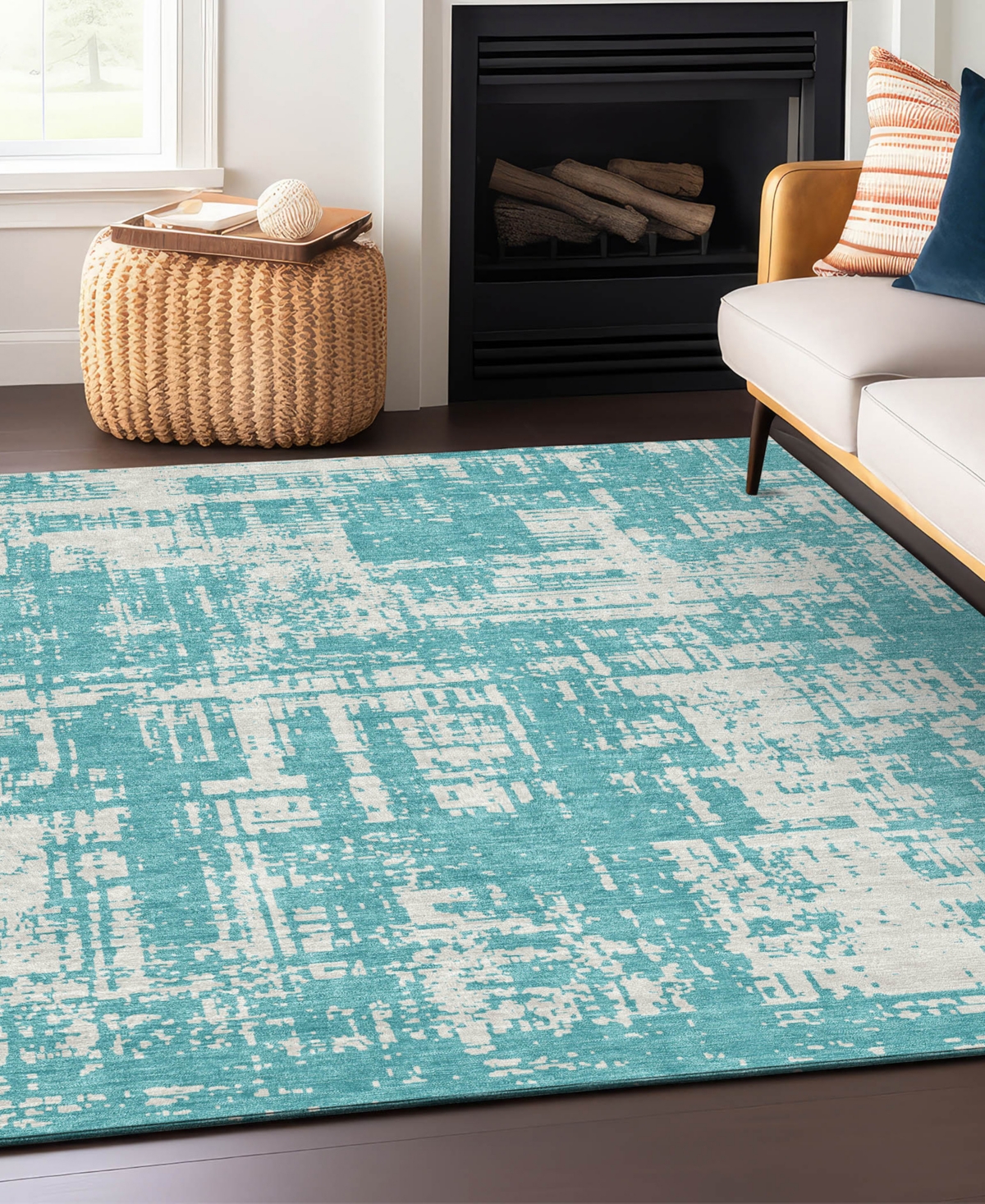 Addison Chantille Acn895 5'x7'6" Area Rug In Aqua