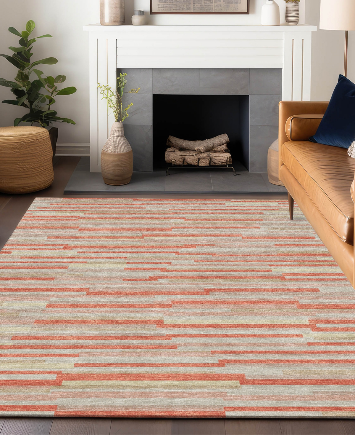 Addison Chantille Acn894 2'6"x3'10" Area Rug In Salmon