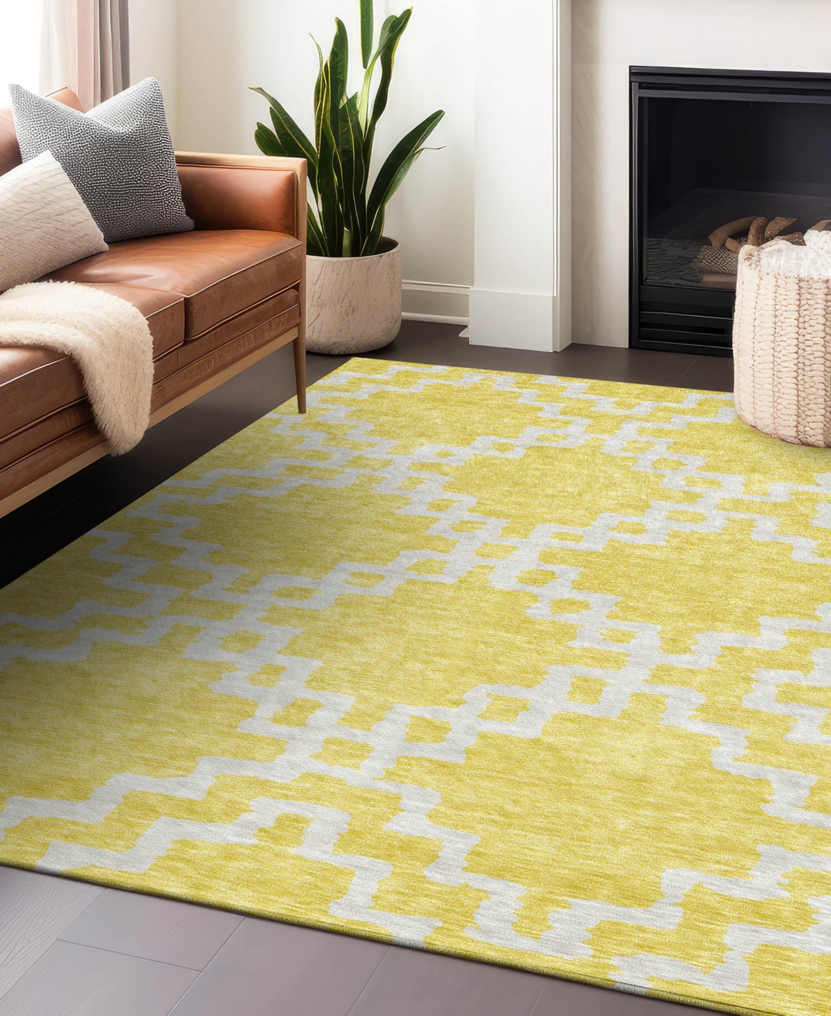 Addison Chantille Acn902 9'x12' Area Rug In Yellow