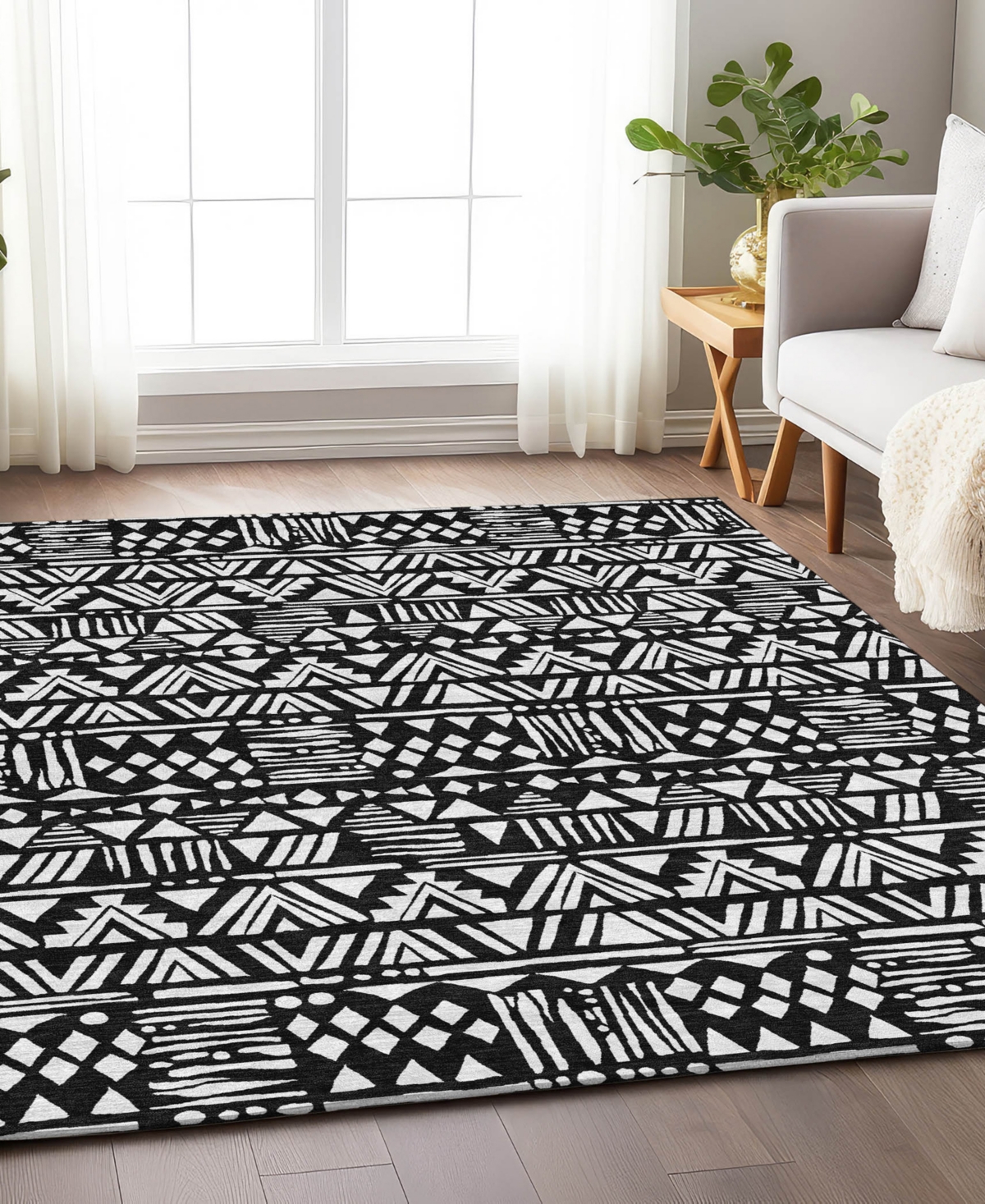 Addison Chantille Acn907 5'x7'6" Area Rug In Black
