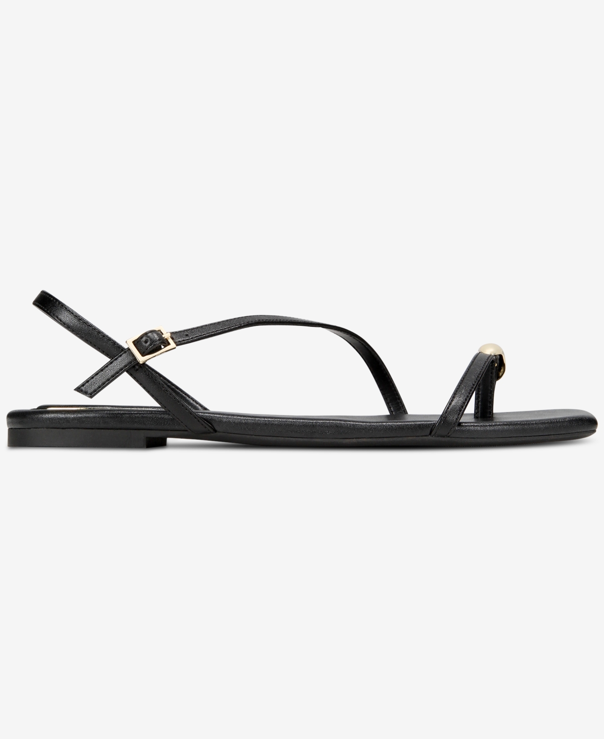 Shop Inc International Concepts Women's Zinaa Flat Sandals, Exclusively At Macy's In Black Smooth