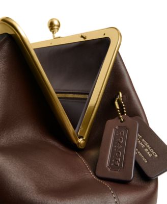 Kisslock Medium Leather Frame Bag 