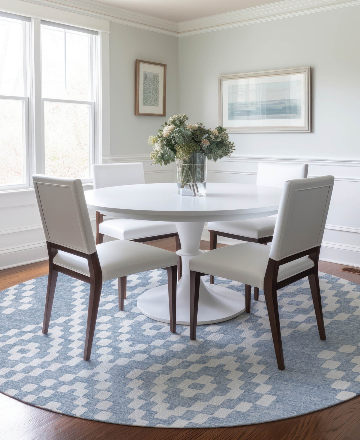 Addison Chantille Acn891 8'x8' Round Area Rug In Denim