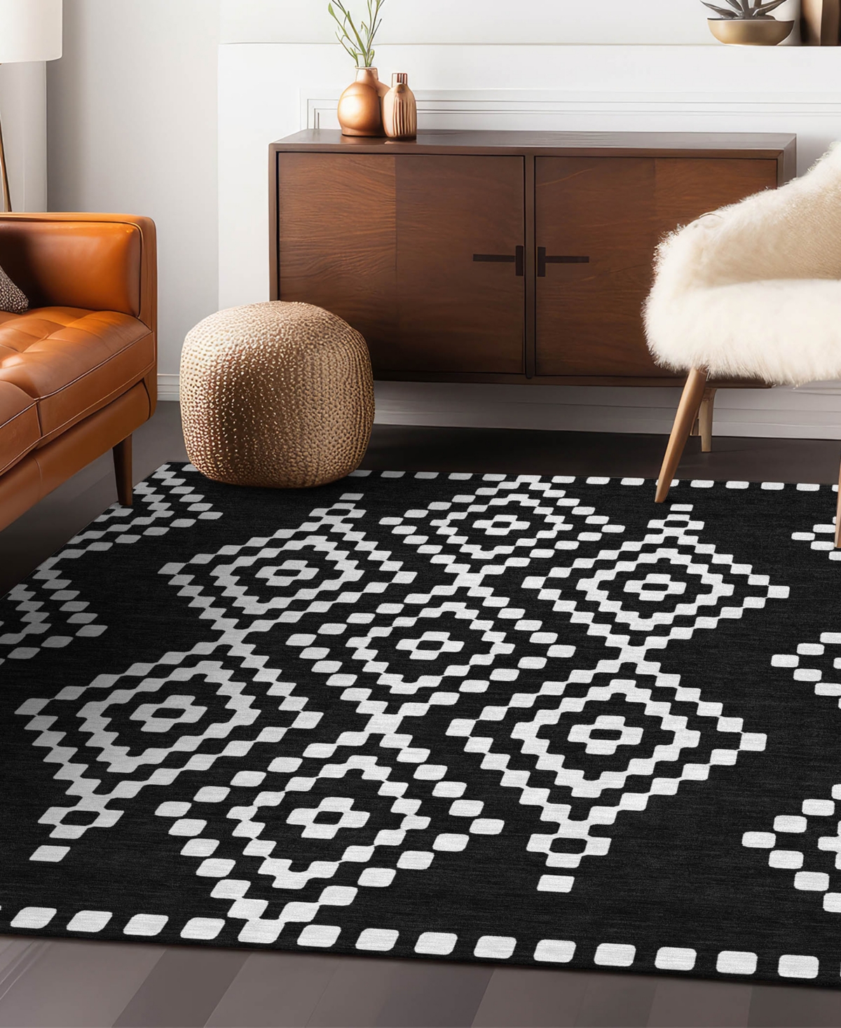 Addison Chantille Acn891 5'x7'6 Area Rug In Black