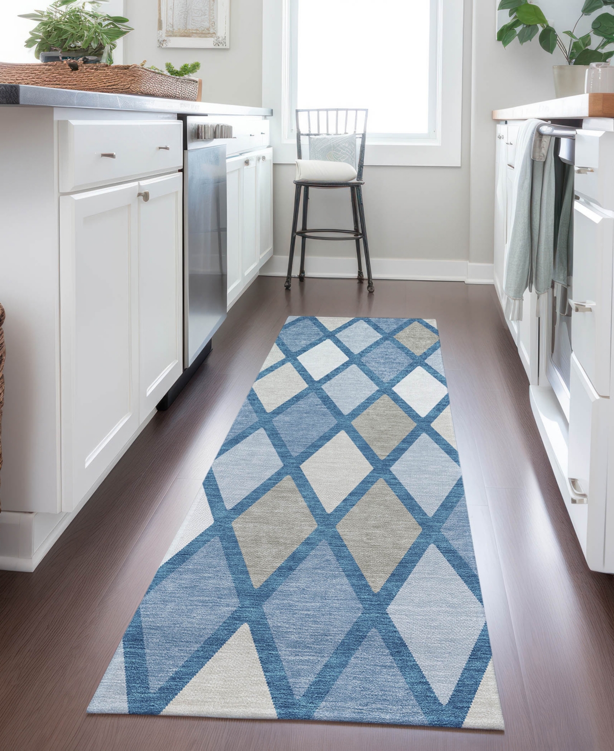 Addison Chantille Acn887 2'3"x7'6" Runner Area Rug In Denim