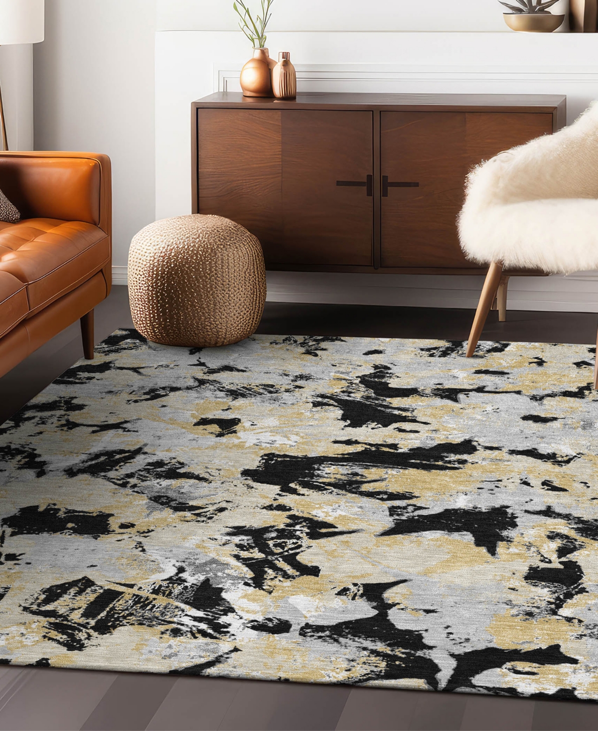Addison Chantille Acn885 5'x7'6 Area Rug In Black