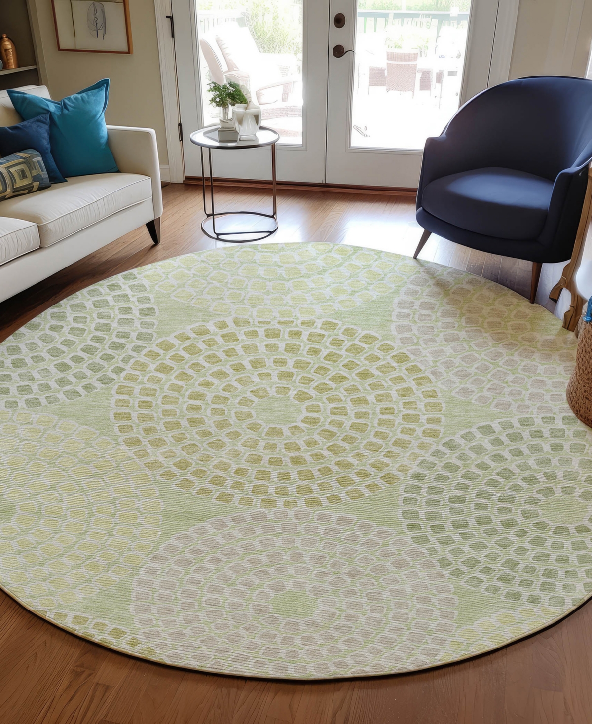 Addison Chantille Acn882 8'x8' Round Area Rug In Mint
