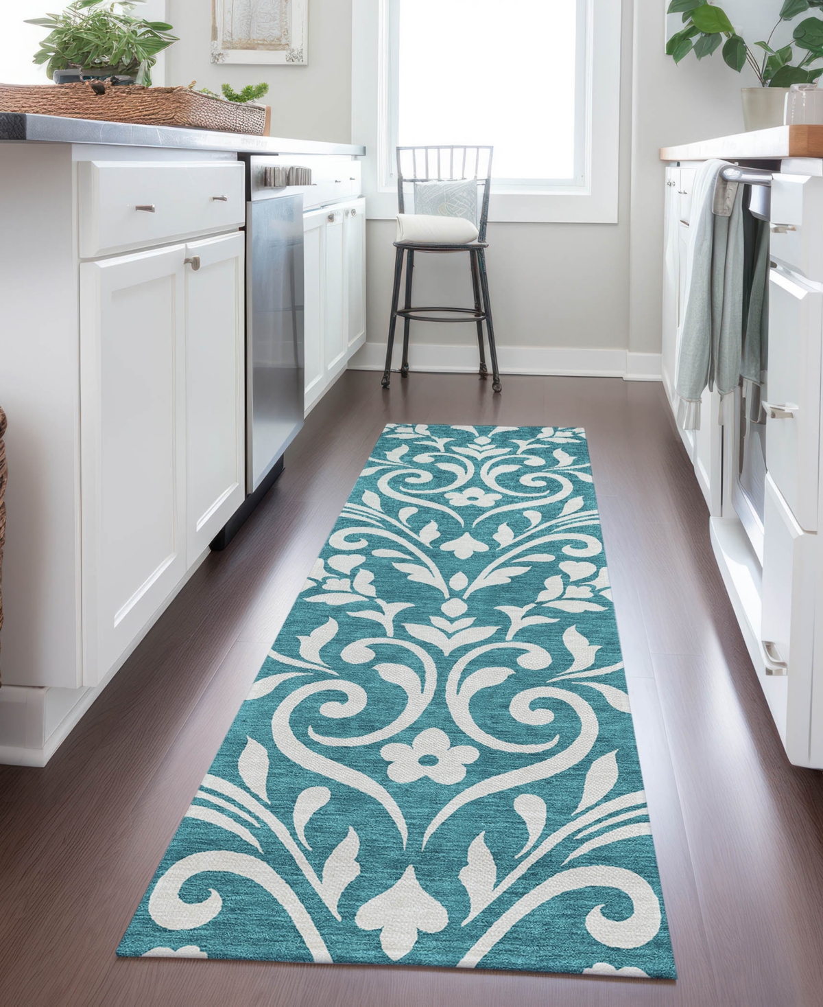 Addison Chantille Acn875 2'3"x7'6" Runner Area Rug In Teal