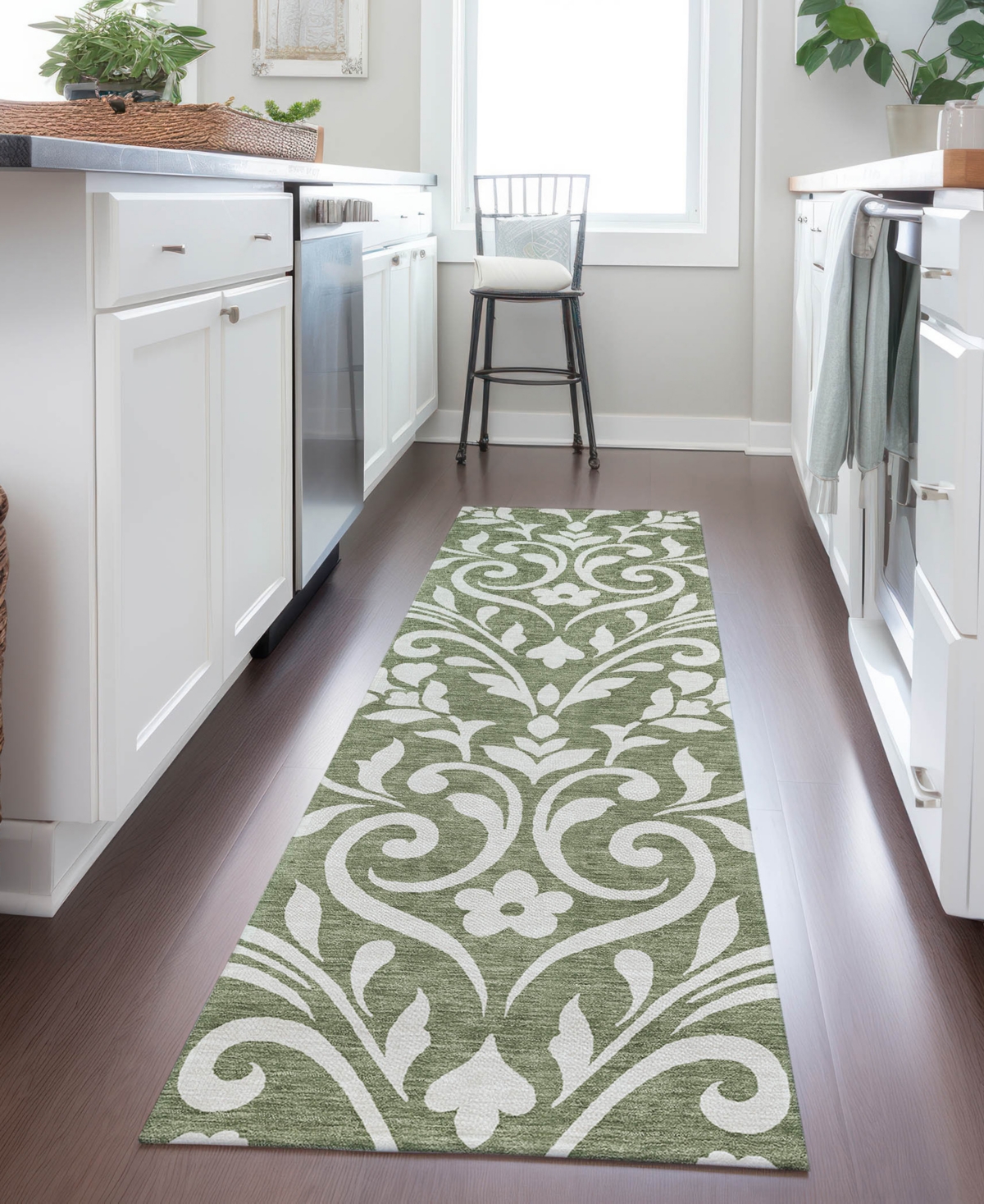 Addison Chantille Acn875 2'3"x7'6" Runner Area Rug In Olive
