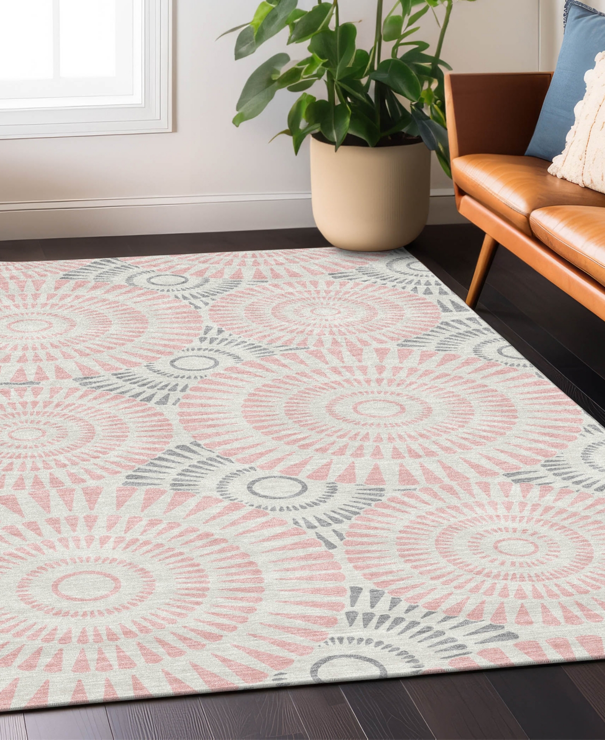 Addison Chantille Acn877 8'x10' Area Rug In Pink