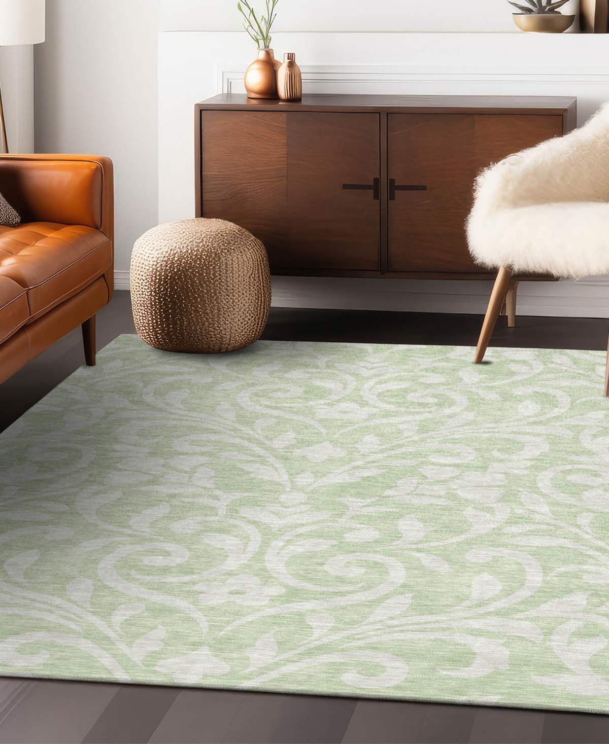 Addison Chantille Acn875 5'x7'6 Area Rug In Sage