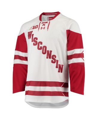 Men's White Wisconsin Badgers UA Replica Hockey Jersey