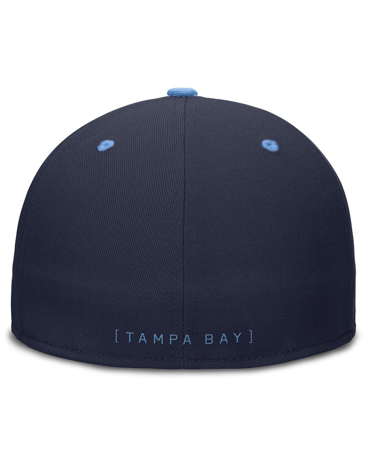 Nike Men's Navy/light Blue Tampa Bay Rays 25th Anniversary True Primetime Two-tone Performance Fitted Hat In Navy,light Blue
