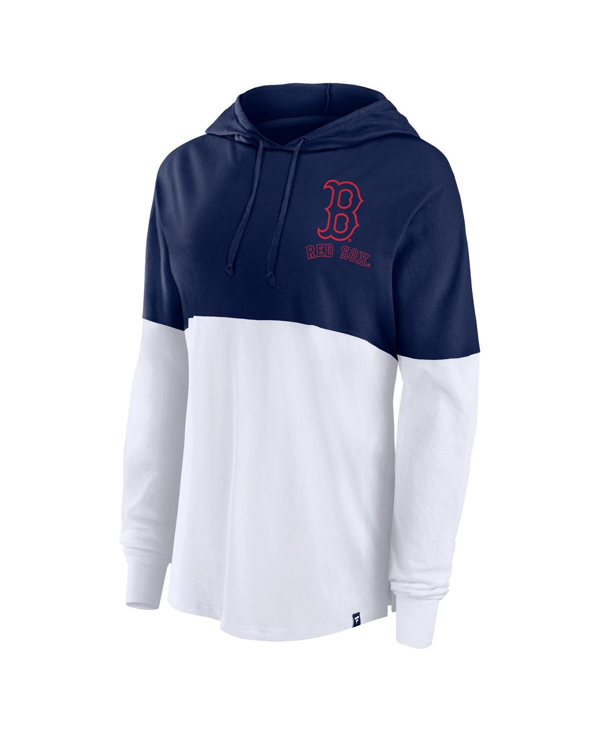 Fanatics Women's Navy/white Boston Red Sox Backup Option Pullover Hoodie In Navy,white
