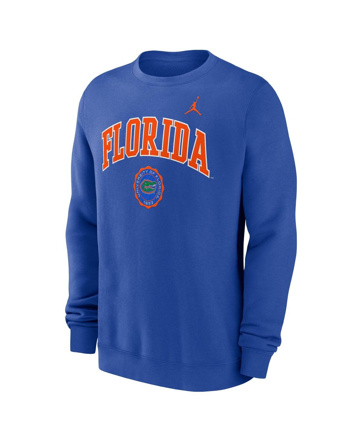 JORDAN MEN'S ROYAL FLORIDA GATORS ARCHED SEAL PULLOVER SWEATSHIRT 