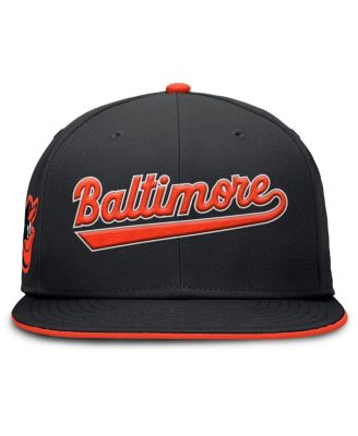 Men's Black Baltimore Orioles True Performance Fitted Hat