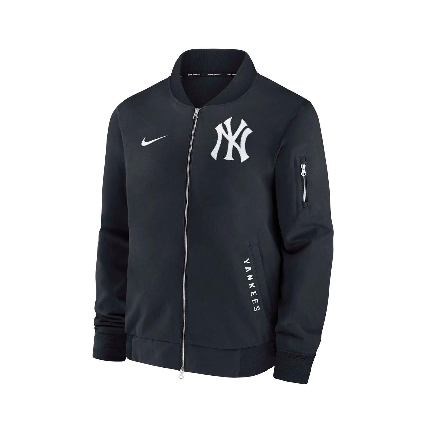 Мужская куртка Nike Navy New York Yankees Authentic Collection Dugout Full-Zip Bomber — фото 2