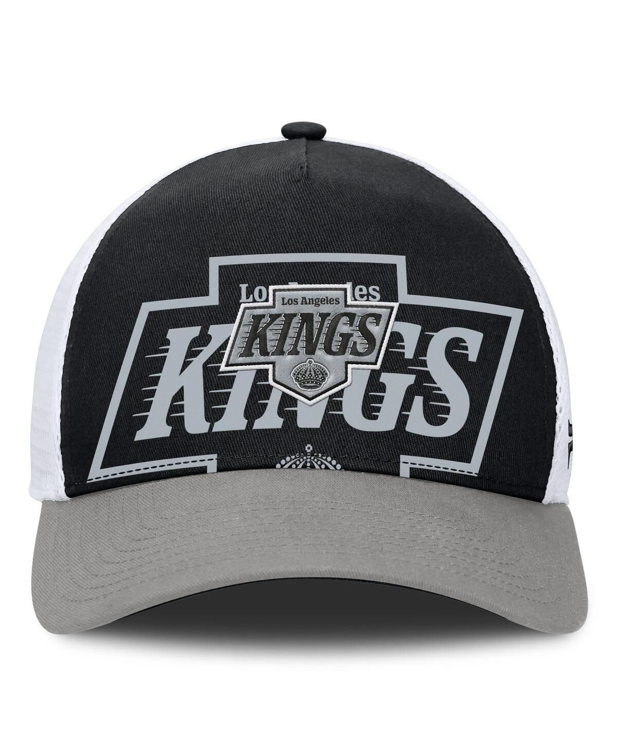 Fanatics Men's Black/silver Los Angeles Kings Authentic Pro A-frame Rink Adjustable Hat In Black,silver