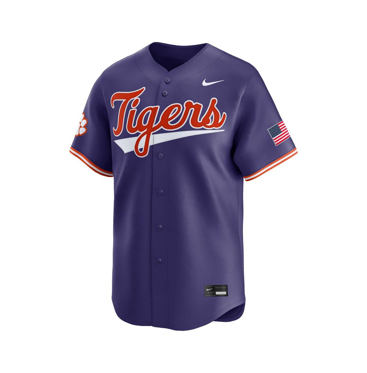 Мужской топ Nike Purple Clemson Tigers College Limited Baseball Jersey — фото 2