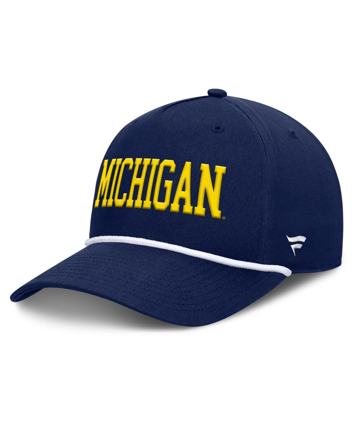 Fanatics Men's Navy Michigan Wolverines Foul Ball Rope Adjustable Hat In Navy