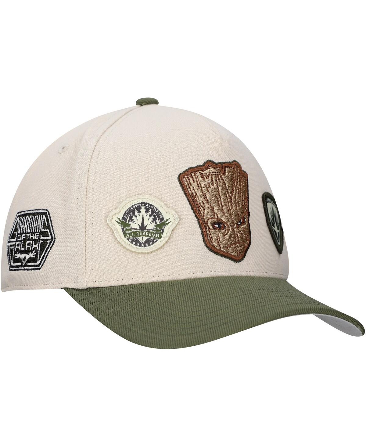 Lids Men's Cream Guardians Of The Galaxy Groot A-frame Adjustable Hat In Cream