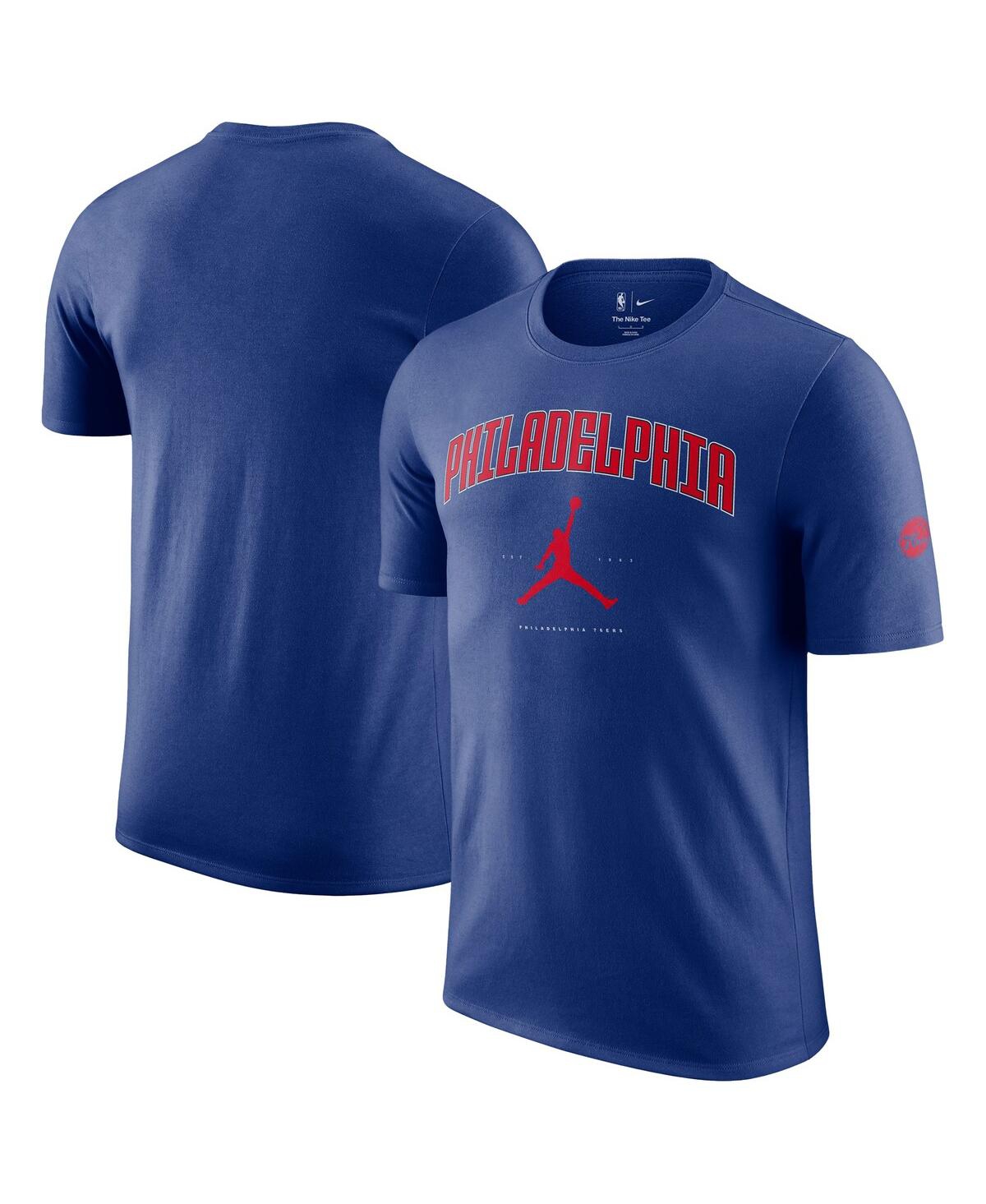 JORDAN MEN'S AND WOMEN'SÂ ROYAL PHILADELPHIA 76ERS ESSENTIAL CITIES T-SHIRT 