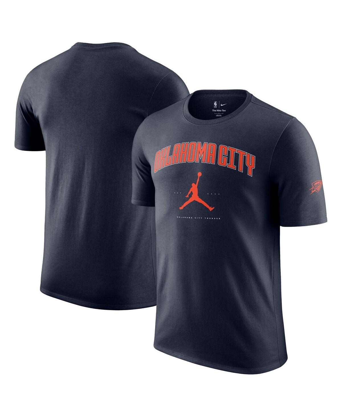 JORDAN MEN'S AND WOMEN'SÂ NAVY OKLAHOMA CITY THUNDER ESSENTIAL CITIES T-SHIRT 