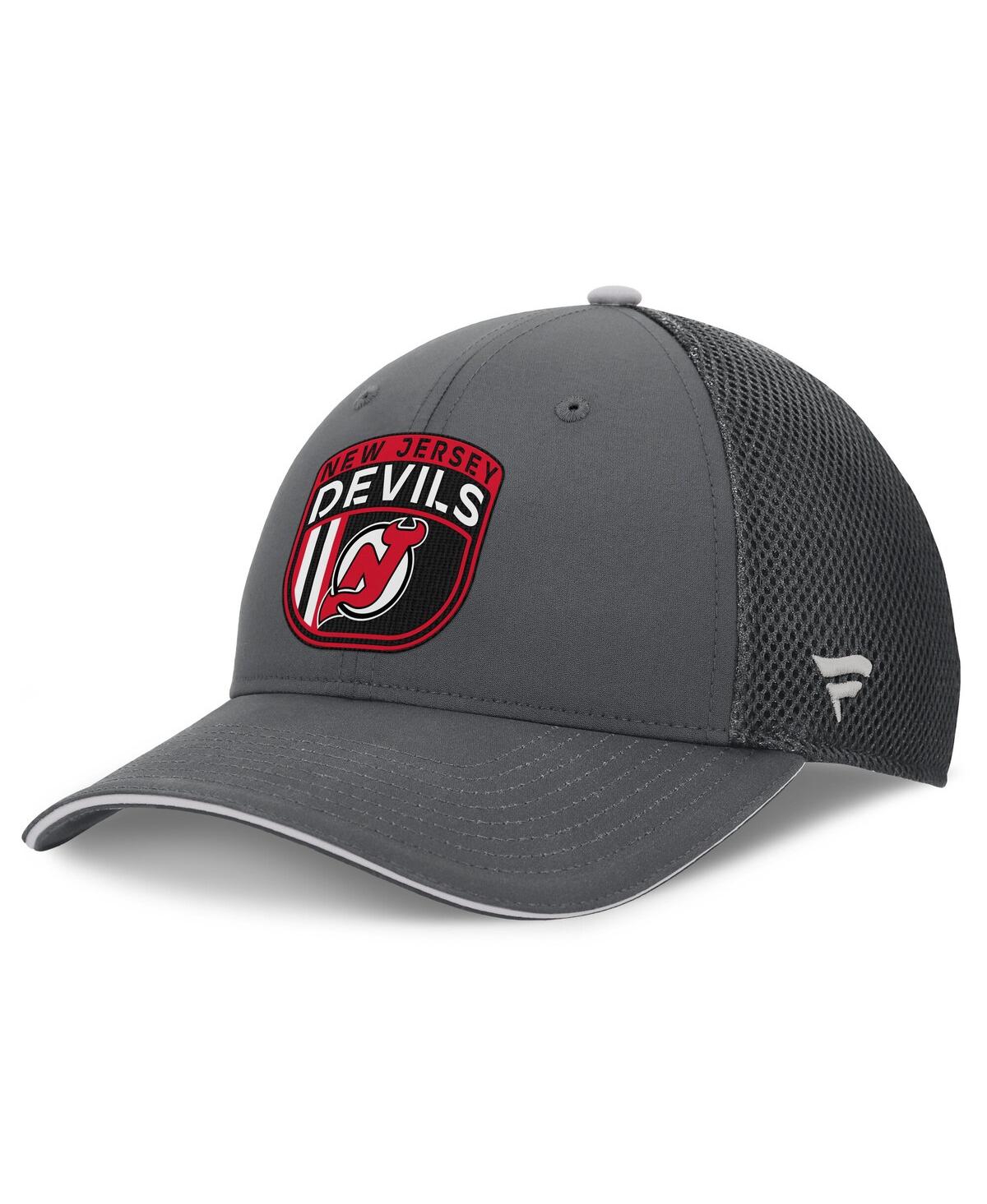 Fanatics Men's Gray New Jersey Devils Authentic Pro Home Ice Trucker Adjustable Hat In Gray
