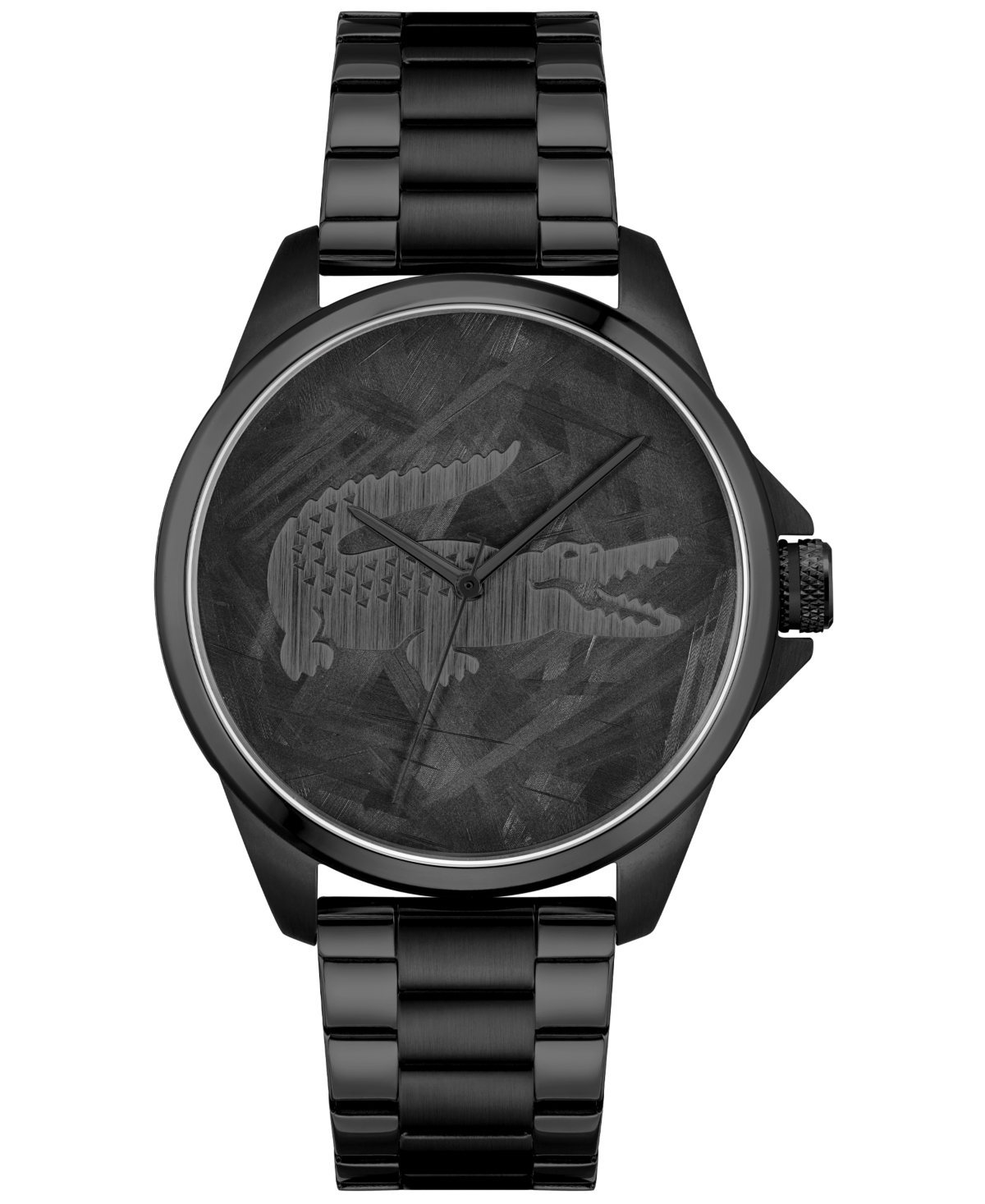 Shop Lacoste Men's Le Croc Ionic Plated Black Steel Bracelet Watch, 43mm